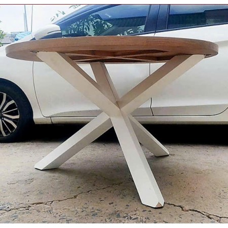 Kenay Home : Bàn Ăn Tròn Vàng Gỗ - 1m2